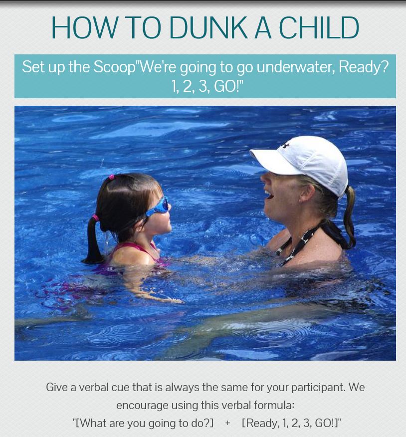 How to teach swimming lessons dunk a child infographic swimming ideas