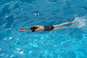 Swimmer Kicking face down in Position 11