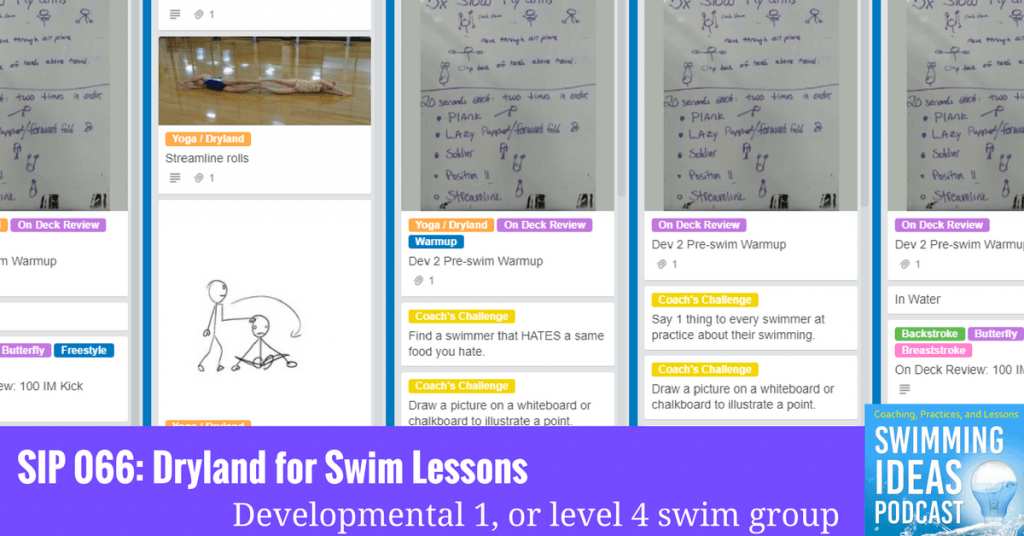 SIP 066 Dryland for swim lessons Swimming Ideas
