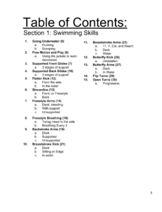 SLI Swim Instructor Workbook Section 1 toc